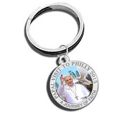 Pope Francis   Papal Visit Philadelphia 2015 Color Religious Engravable Keychain