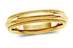 14K Yellow Gold Milgrain Comfort Fit Wedding Bands