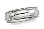 14K White Gold Milgrain Wedding Bands