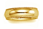 14K Yellow Gold Milgrain Half Round Wedding Bands